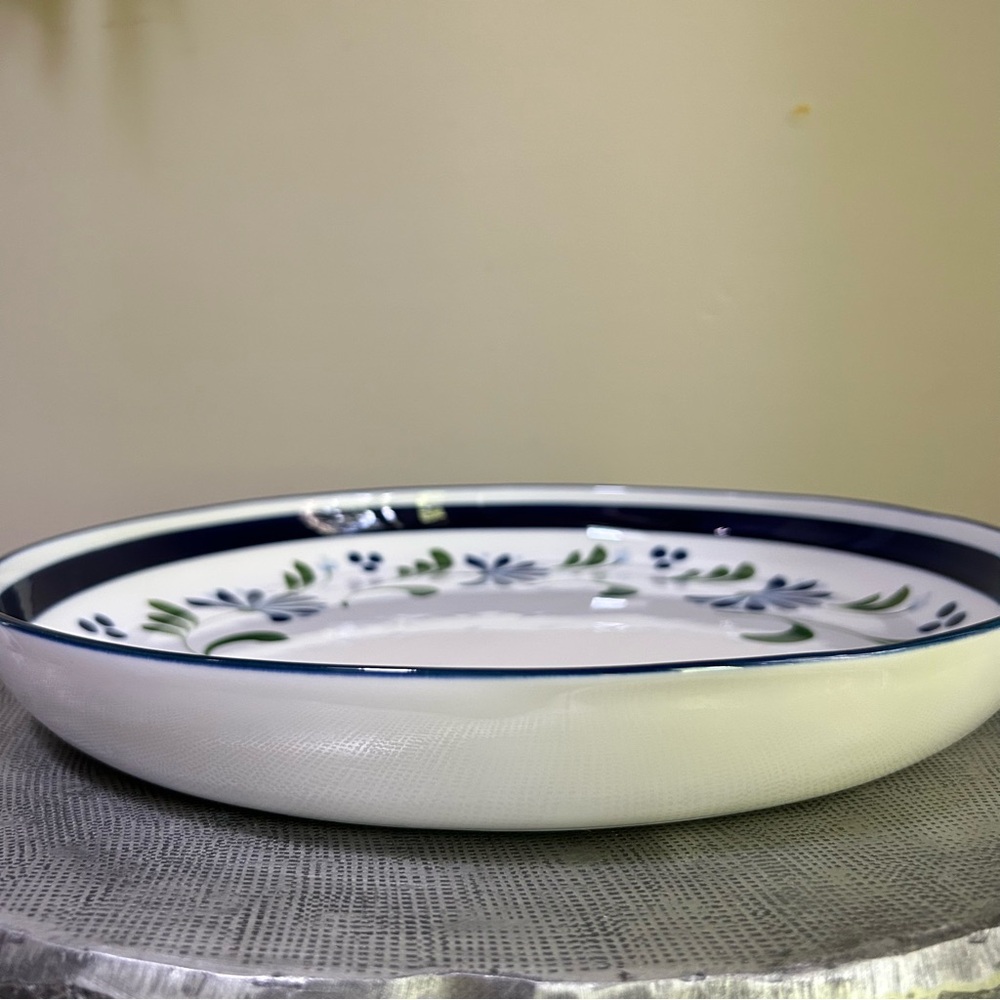 Dansk ~ Handpainted Floral Vintage Sage Song Deep 13” Round Platter - Picture 2 of 9